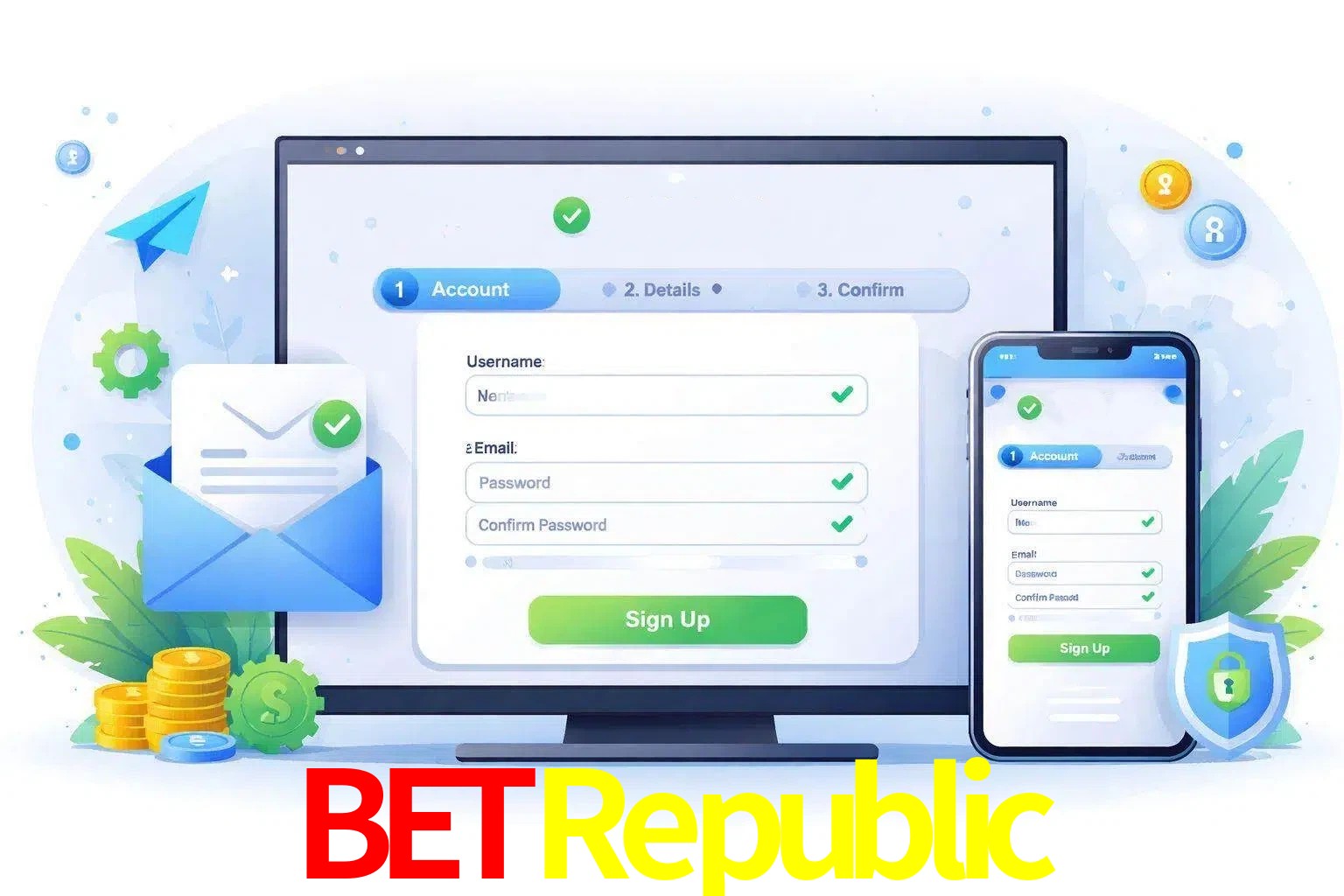Registro de nuevo usuario y configuración de cuenta BetRepublic